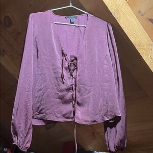 Forever 21 front corset tie blouse